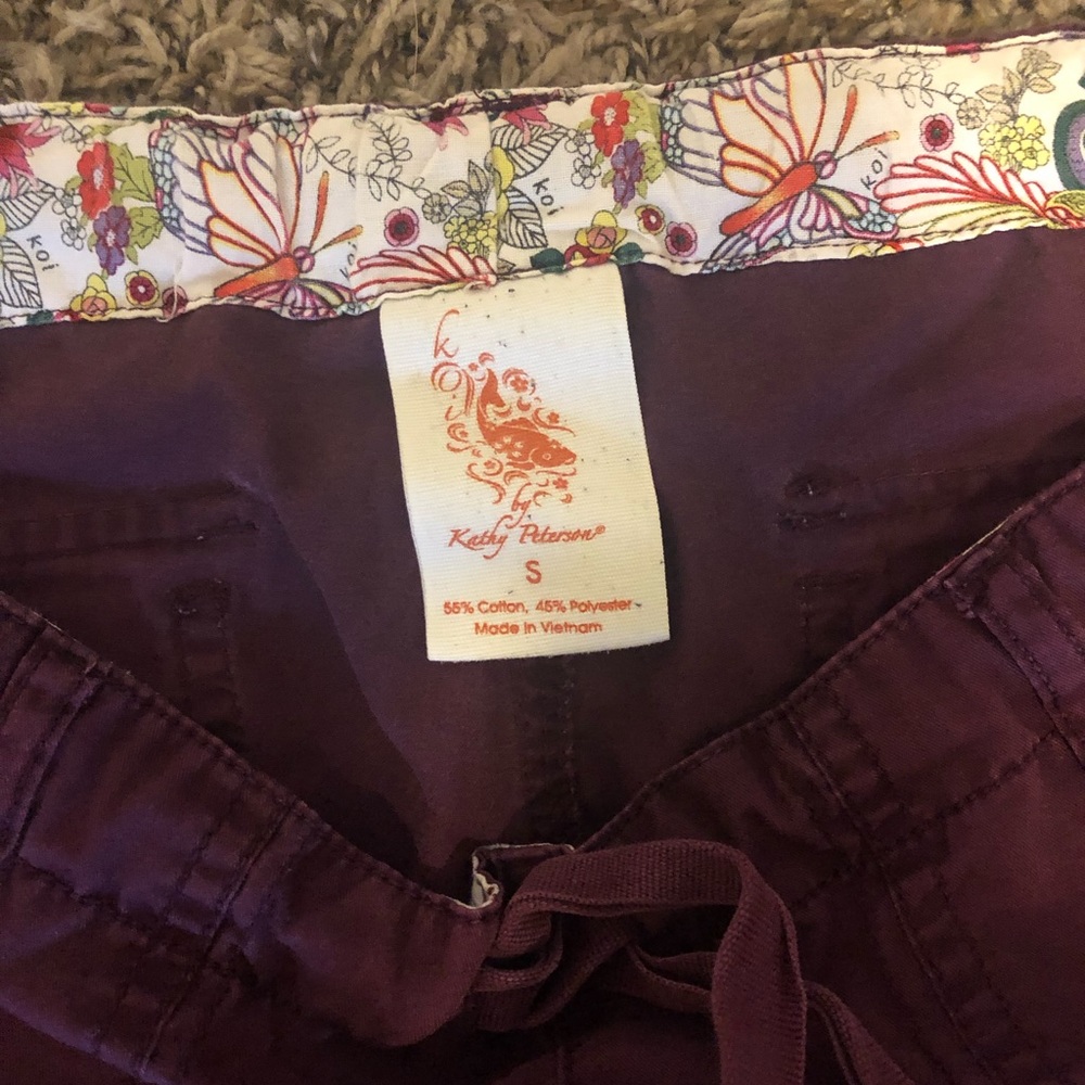Size small merlot purple Koi scrubs pants